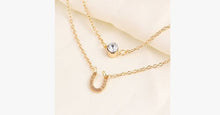 Load image into Gallery viewer, Crystal Horse Hoof Multi Layer Necklace