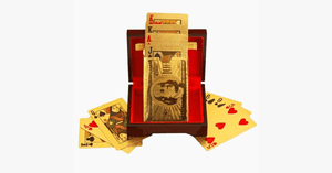 24K Gold-Plated Playing Cards with Optional Case - FREE SHIP DEALS