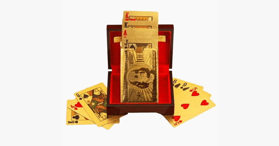 24K Gold-Plated Playing Cards with Optional Case - FREE SHIP DEALS