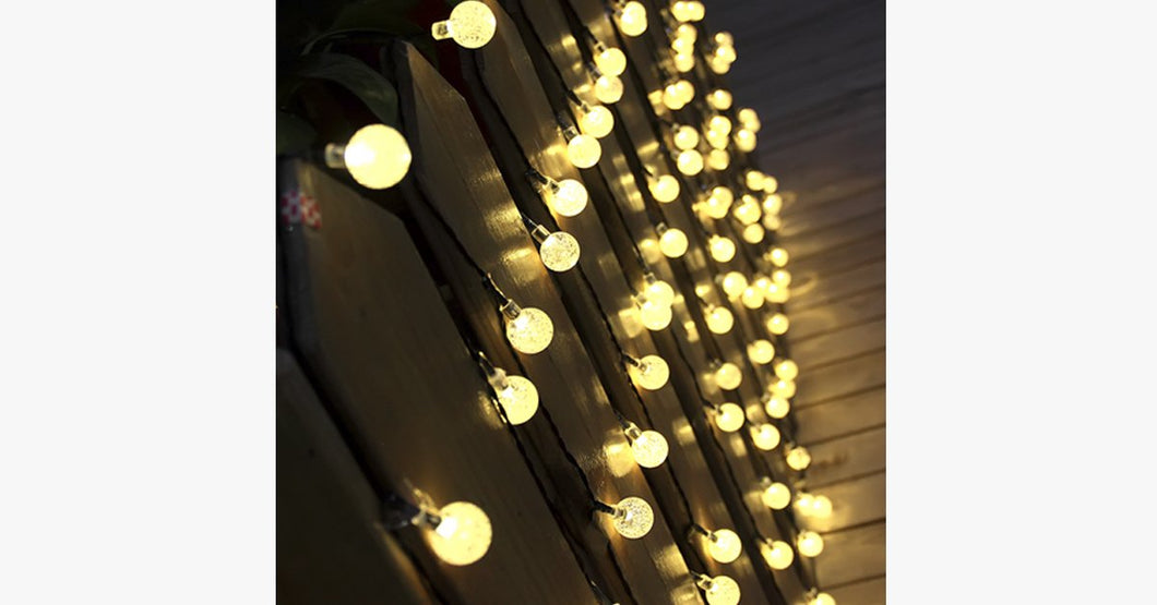 20 LED Solar-Powered Crystal Ball String Lights
