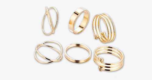 6pc Gold Stackable Ring Set - FREE SHIP DEALS