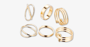 6pc Gold Stackable Ring Set - FREE SHIP DEALS