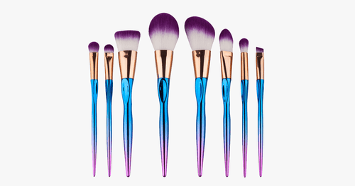 8 Piece Rainbow Mermaid Brush Set - FREE SHIP DEALS