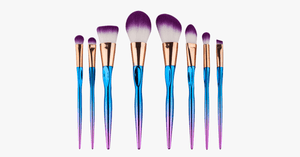 8 Piece Rainbow Mermaid Brush Set - FREE SHIP DEALS