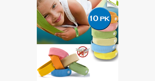 10 Pack Mosquito Bands - Assorted Colors - FREE SHIP DEALS