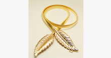 Load image into Gallery viewer, Vintage Metal Leaves Elastic Waist Belt Strap - Gold or Silver