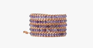 4MM Amenthyst Natural Stone Wrap Bracelet - FREE SHIP DEALS
