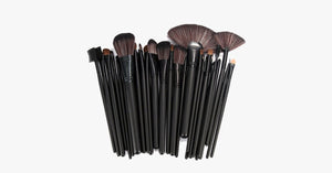 32 Piece Makeup Brush Set with Case in BLACK - FREE SHIP DEALS