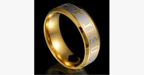 18k Silver Gold Plated Jesus Ring - FREE SHIP DEALS