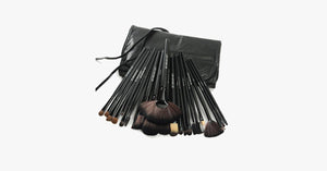 24 Piece Jet Black Make Up Brush Set - FREE SHIP DEALS