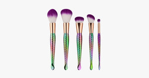 5 Piece Rainbow Mermaid Brush Set - FREE SHIP DEALS