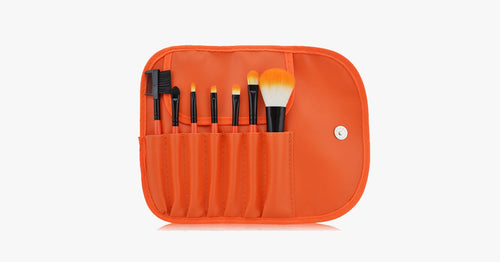 7 Piece Classic Brush Set in Orange - FREE SHIP DEALS