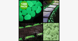 100-Pack: Glow in the Dark Garden Pebbles - FREE SHIP DEALS
