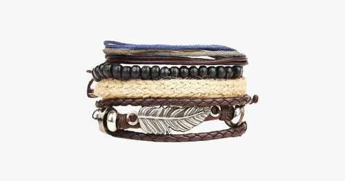 4 Pcs Multi-Layer Beads Leather Bracelet - FREE SHIP DEALS