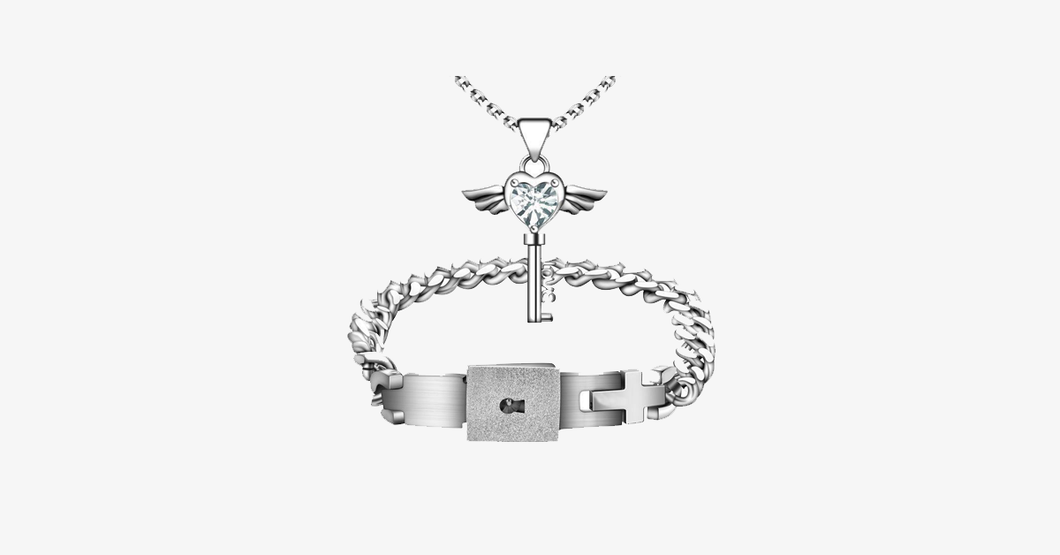 Angel Love Pendant & Men Bracelet Set - FREE SHIP DEALS