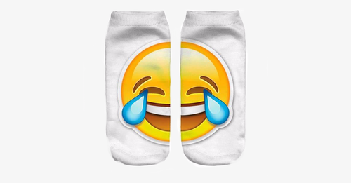 3D Laughing Emoji Fashion One Side Print Cotton Socks - FREE SHIP DEALS