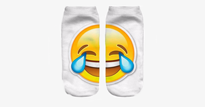 3D Laughing Emoji Fashion One Side Print Cotton Socks - FREE SHIP DEALS