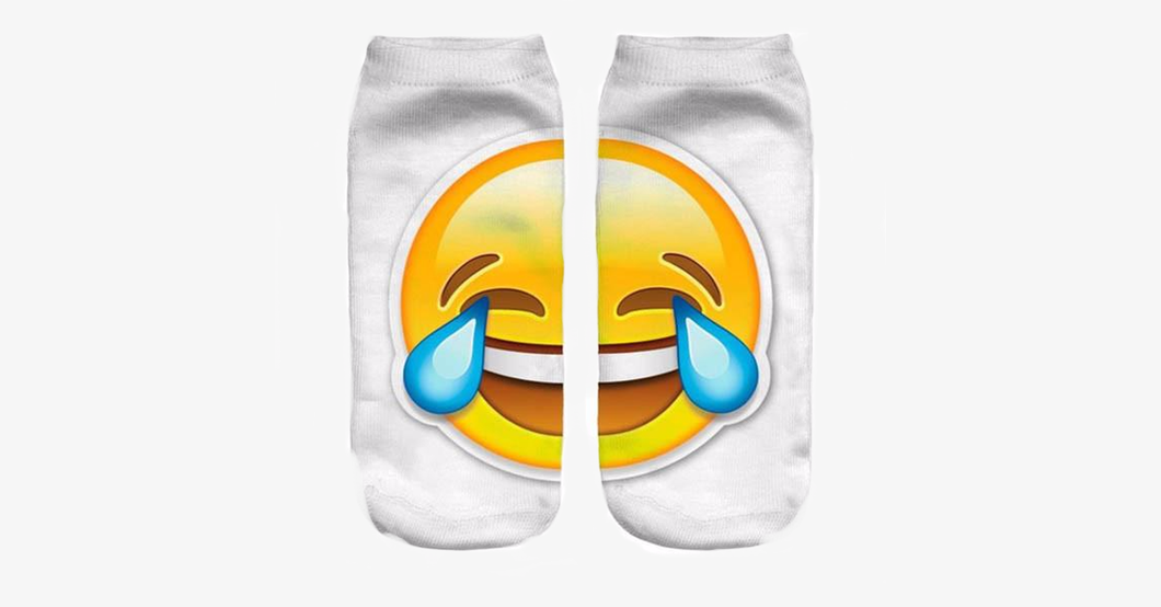 3D Laughing Emoji Fashion One Side Print Cotton Socks - FREE SHIP DEALS