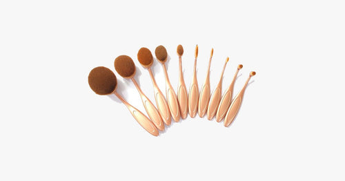 'The Midas Touch' 10 Piece Oval Brush Set - FREE SHIP DEALS